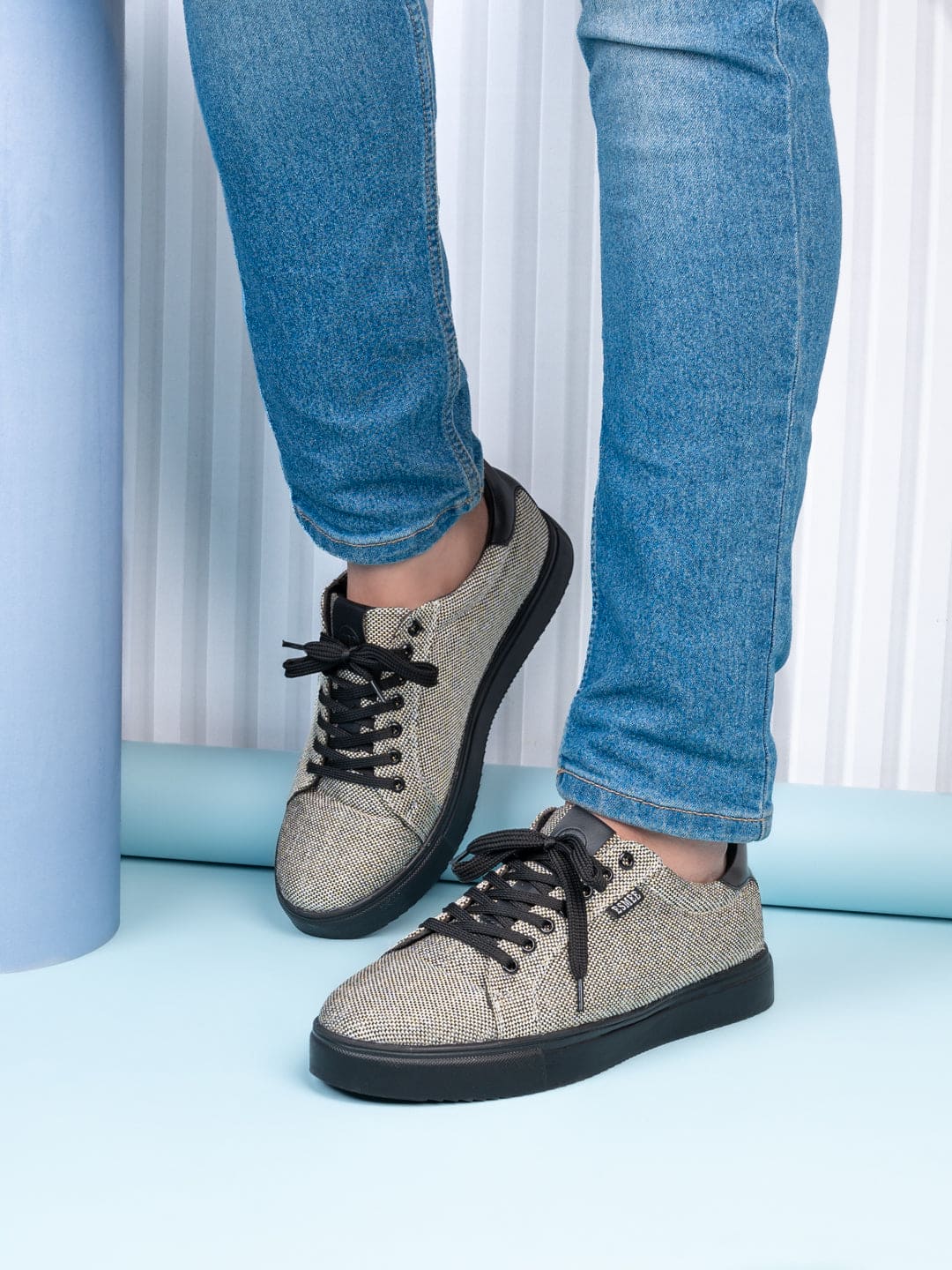 Esmee Gold Men's Eco Friendly Jute Fabric Sneakers
