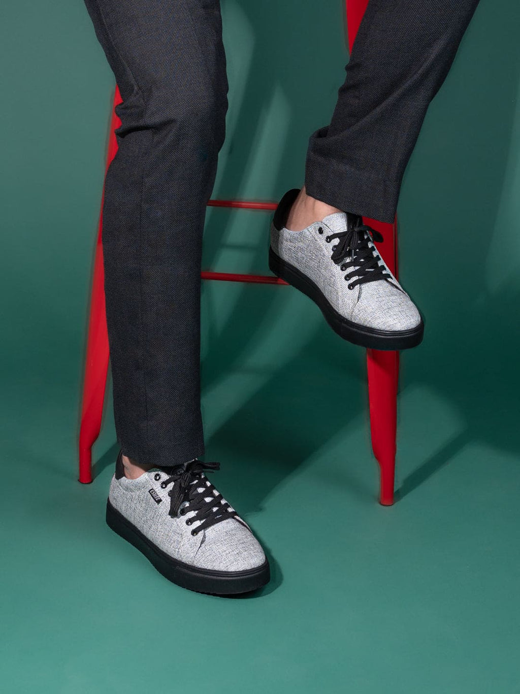 Esmee Silver Men's Recycled Jute Fabric Sneakers