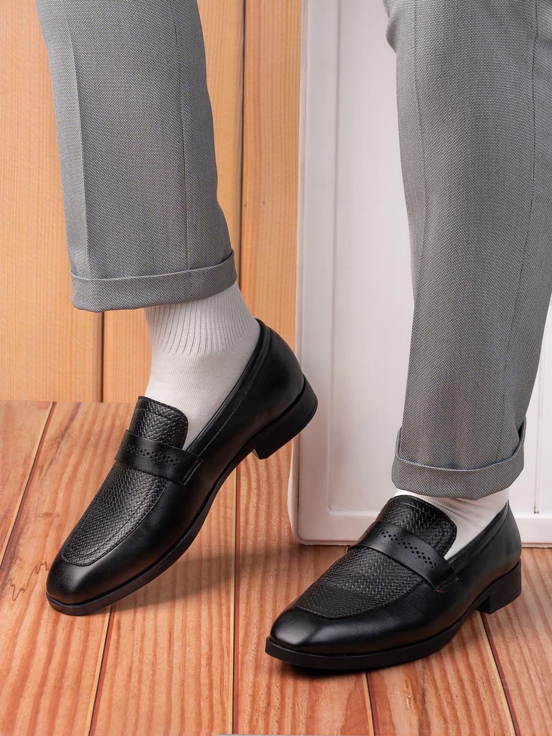 Esmee Black Men Formal Classic Slip Ons