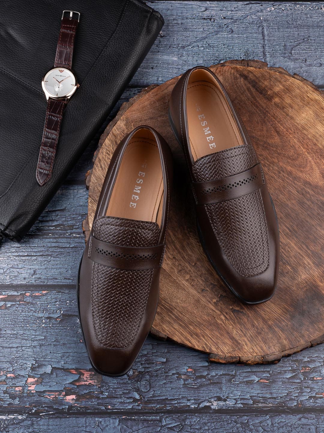 Esmee Brown Men Formal Classic Slip Ons