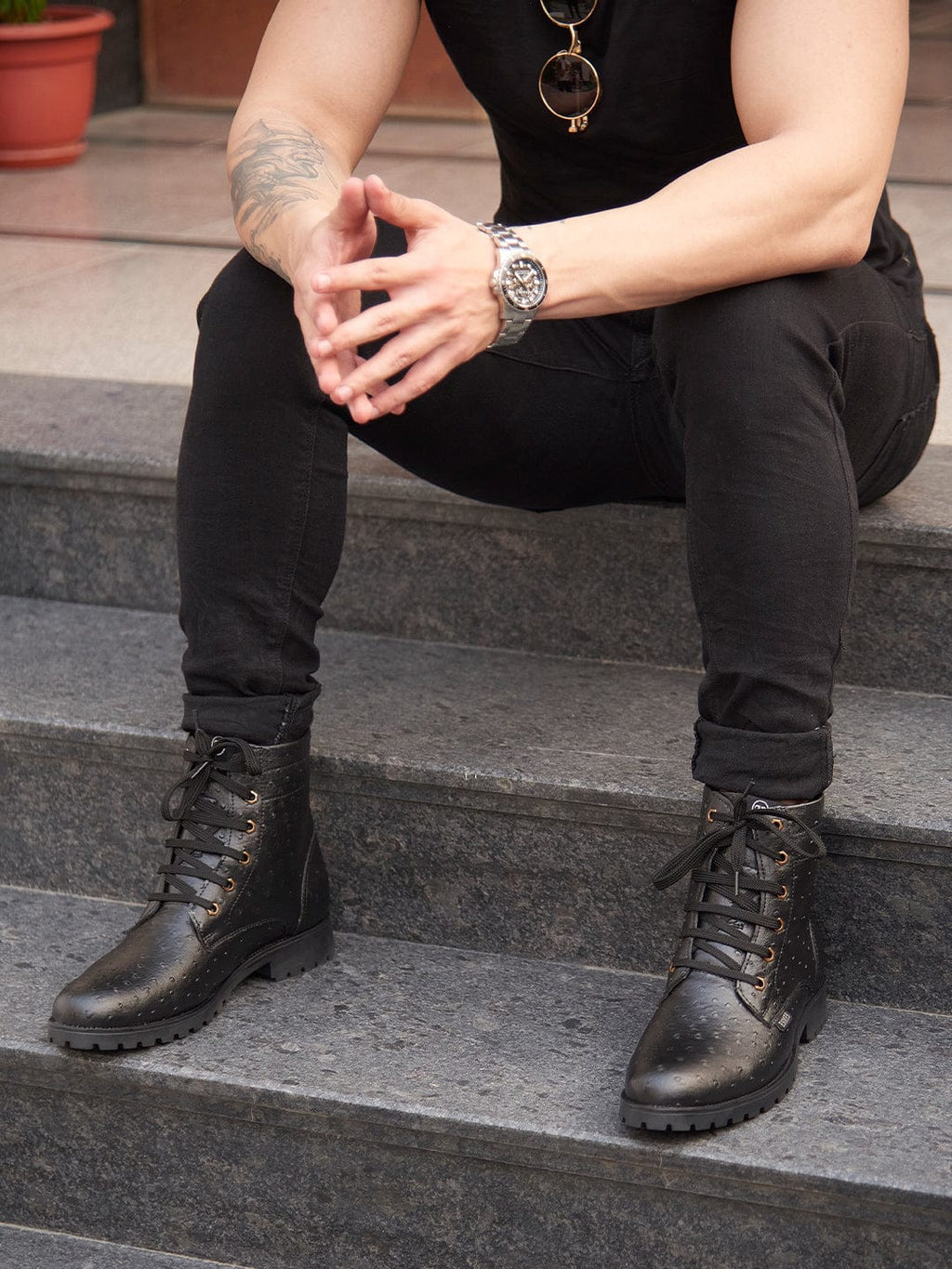 ESMEE Ostrich pattern Boots