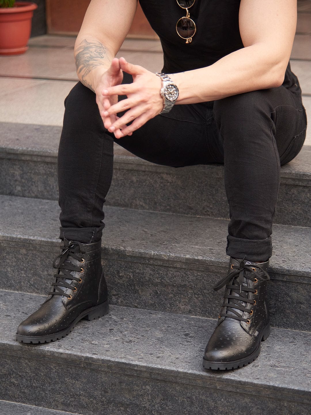 ESMEE Ostrich pattern Boots