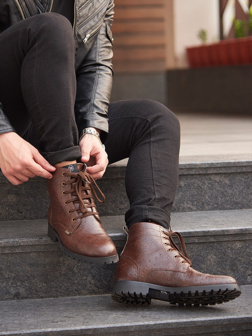 ESMEE Ostrich pattern Boots